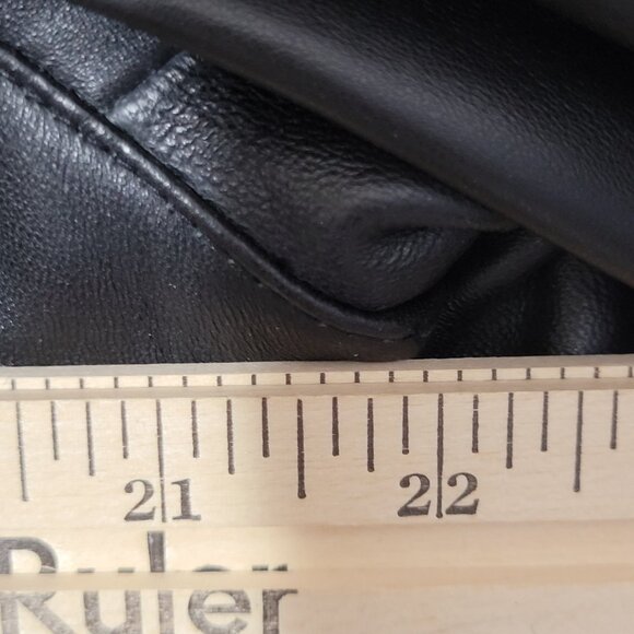 Wilsons Leather Pelle Women XL Black Full Zip Leather Jacket Moto Biker Vintage - Picture 8 of 14